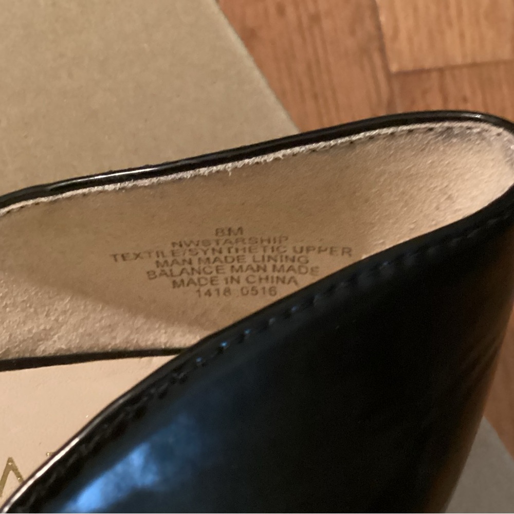 NINE WEST CHARCOAL FLANNEL & BLACK PATENT - STARSHIP FLAT/EXCELLENT CONDITION - Picture 8 of 8